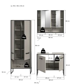 Badkombination 3-teilig BAGNO