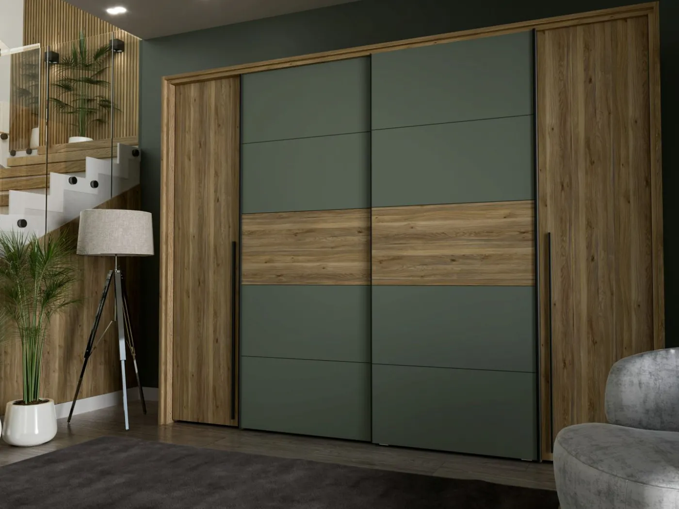 Dreh- und Schwebetürenschrank NARAGO