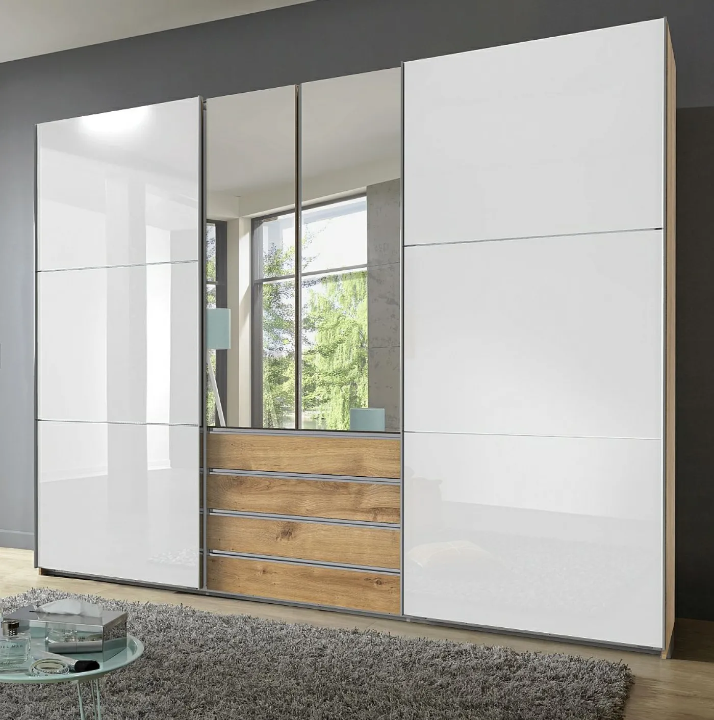 Dreh-/Schwebetürenschrank MAGIC GLAS