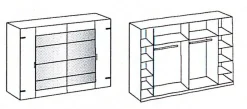 Dreh-/Schwebetürenschrank STOCKHOLM