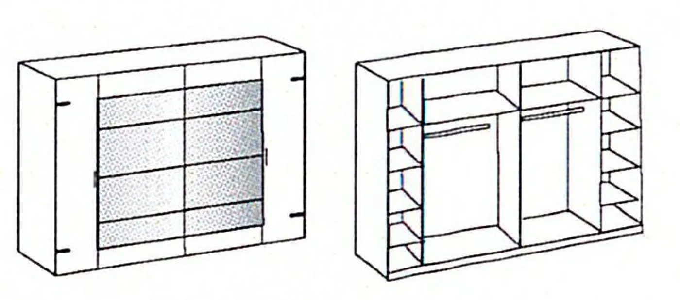 Dreh-/Schwebetürenschrank STOCKHOLM