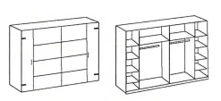 Dreh-/Schwebetürenschrank STOCKHOLM