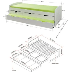 Funktionsbett 90x200cm ULLI