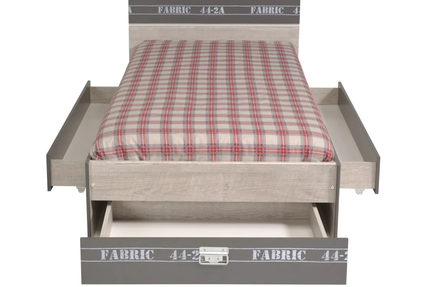 Jugendbett 90 x 200 cm mit Schubkästen FABRIC 10