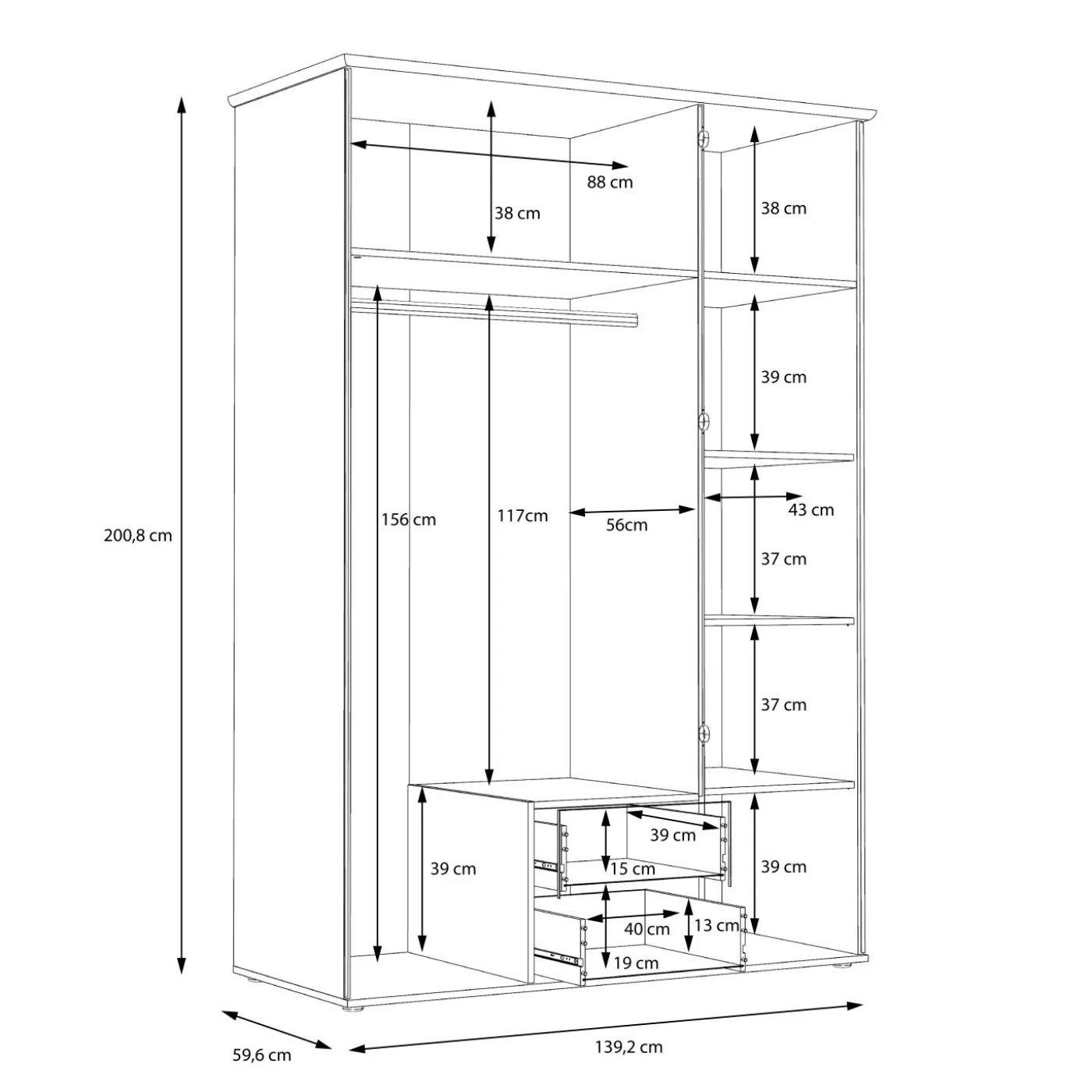 Kleiderschrank GLORIA