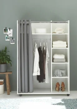 Kleiderschrank mit Stoffvorhang JENKE