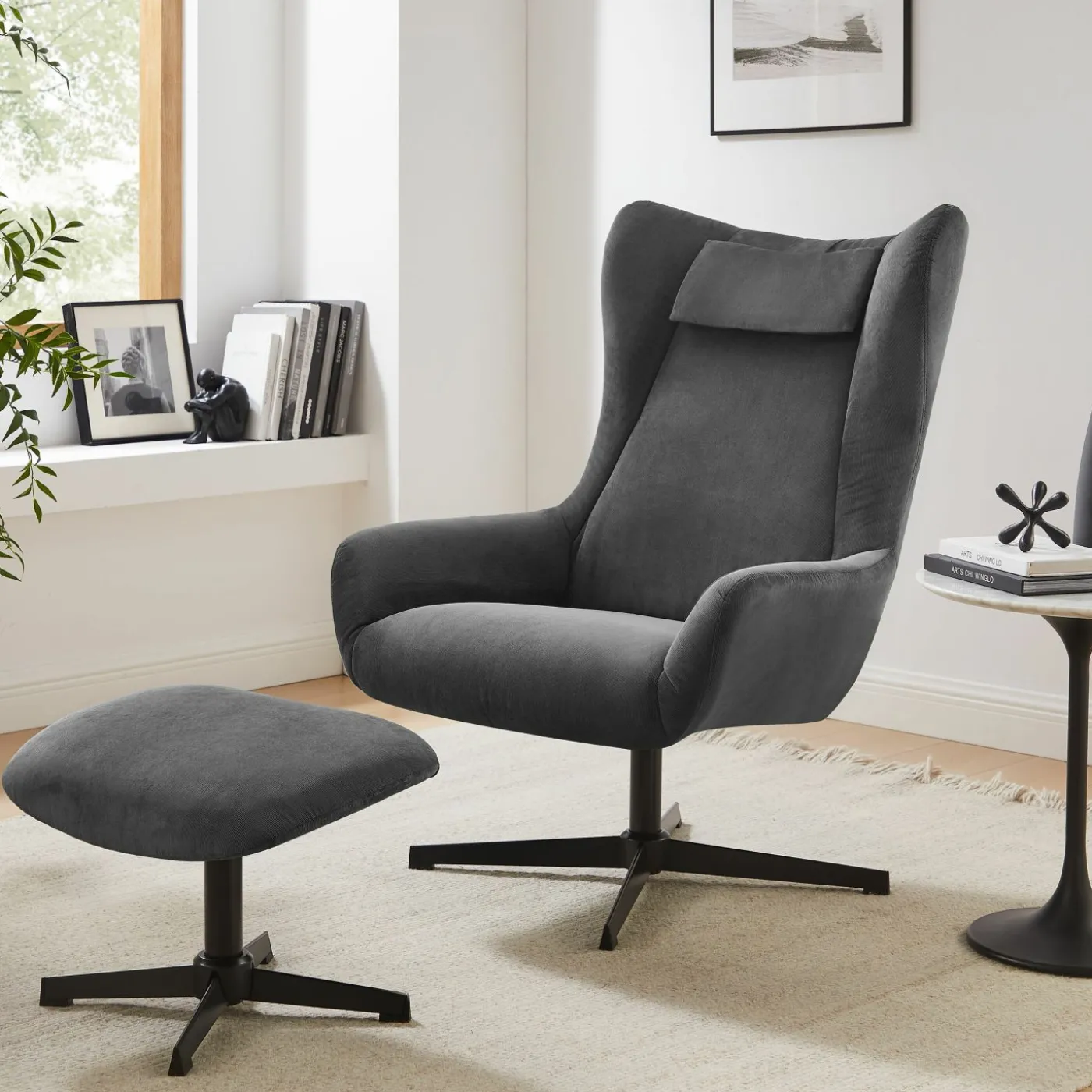 Sessel mit Hocker 367841