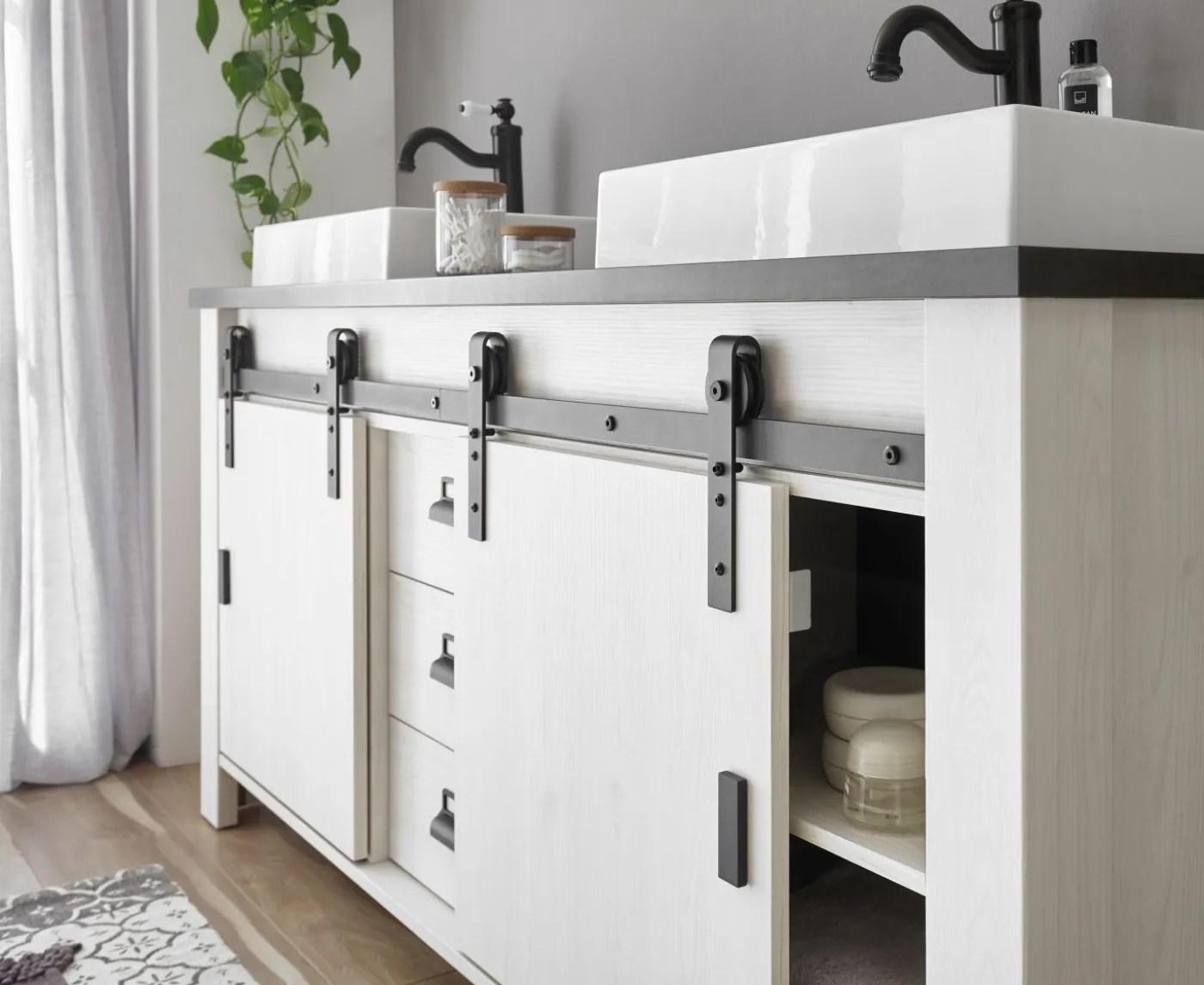 Unterschrank mit Doppelwaschbecken SHERWOOD
