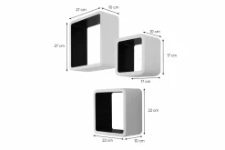 Wandregale im 3er-Set CUBO