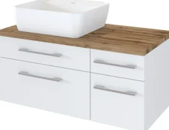 Waschbeckenunterschrank 90 mit Aufsatzbecken links DAVOS
