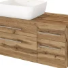 Waschbeckenunterschrank 90 mit Aufsatzbecken links DAVOS
