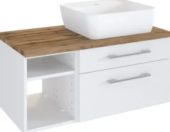 Waschbeckenunterschrank 90 mit Aufsatzbecken rechts DAVOS