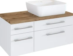 Waschbeckenunterschrank 90 mit Aufsatzbecken rechts DAVOS