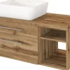 Waschbeckenunterschrank 90 mit Aufsatzbecken links DAVOS