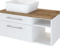 Waschbeckenunterschrank 90 mit Aufsatzbecken links DAVOS
