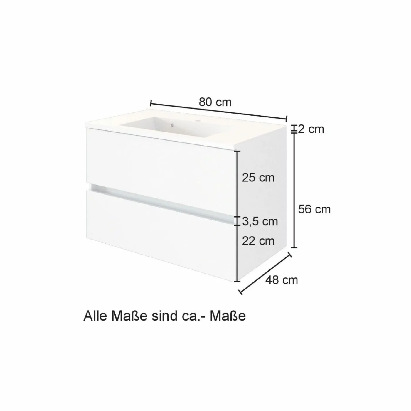 Waschbeckenunterschrank mit Waschbecken HELSINKI
