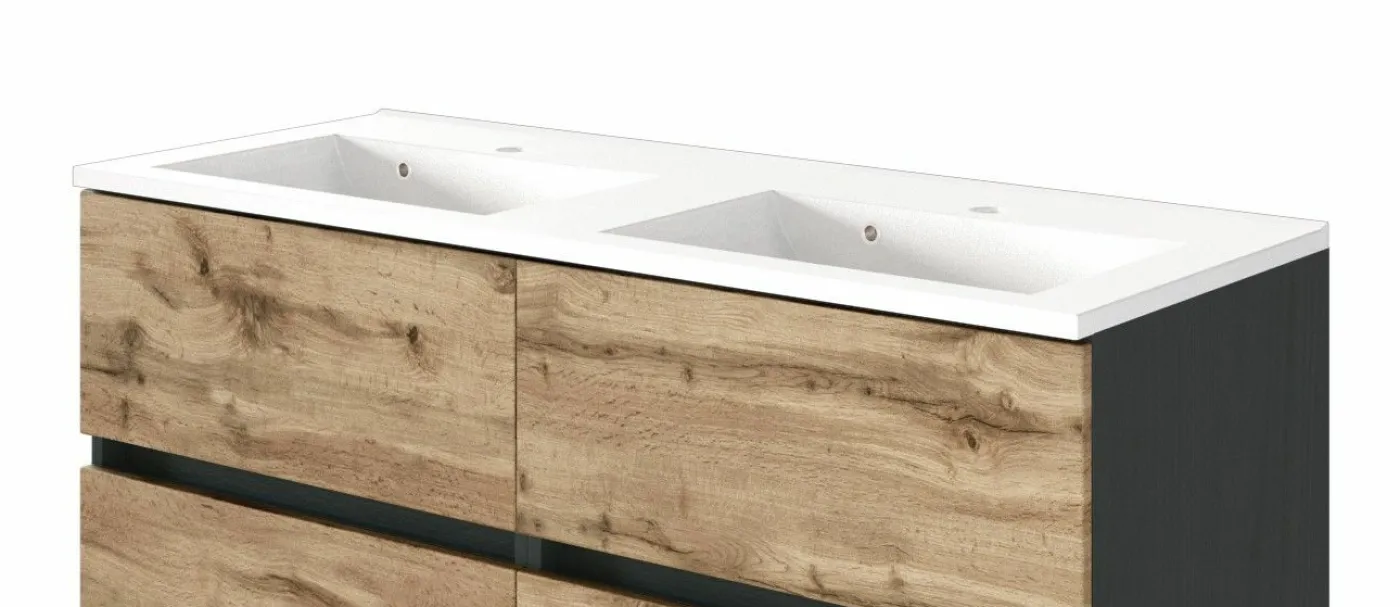 Waschbeckenunterschrank mit Doppelwaschbecken LUCCA