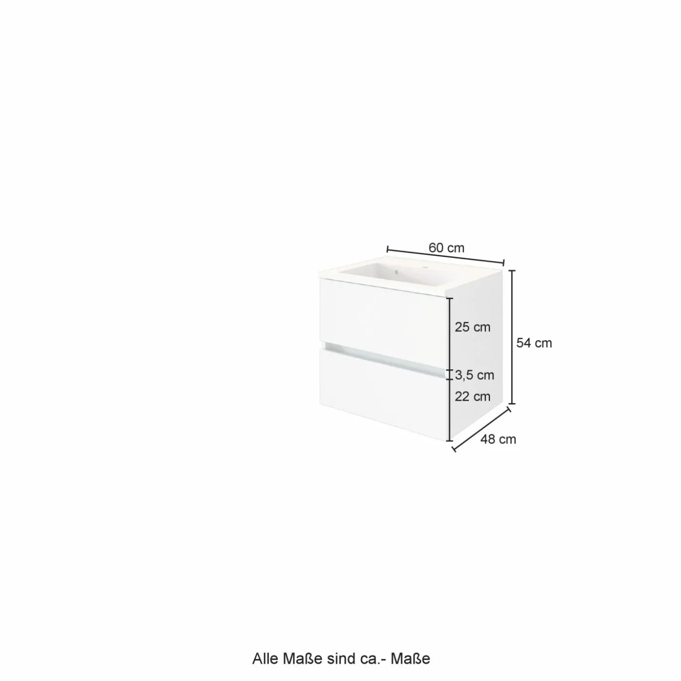 Waschbeckenunterschrank mit Waschbecken LUCCA