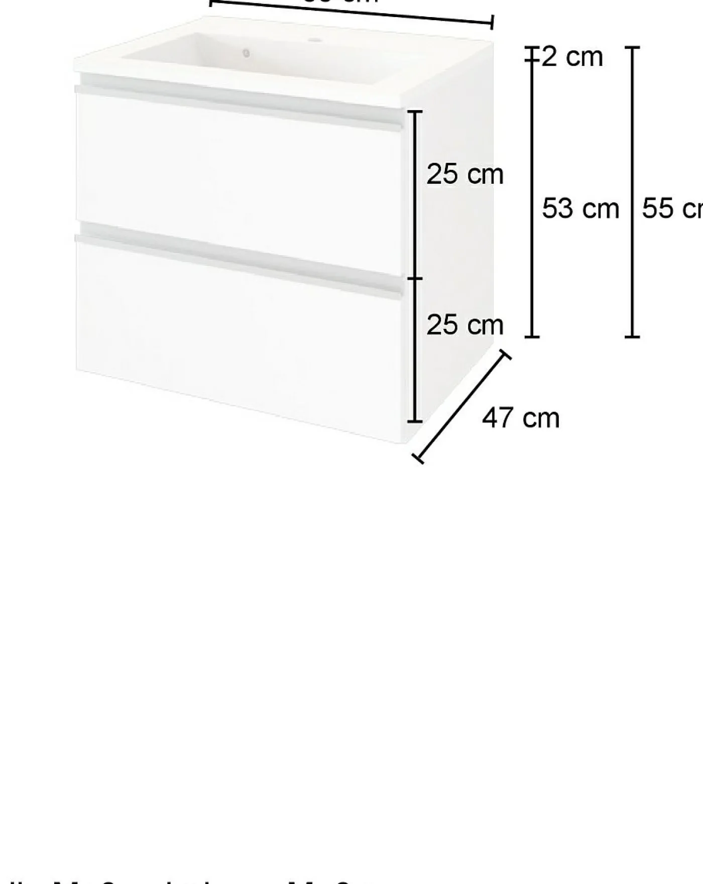 Waschbeckenunterschrank mit Waschbecken 60 AREZZO