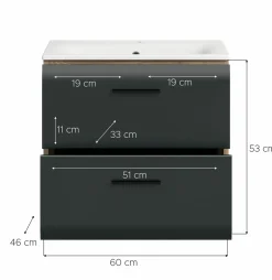 Waschbeckenunterschrank mit Waschbecken BONGA