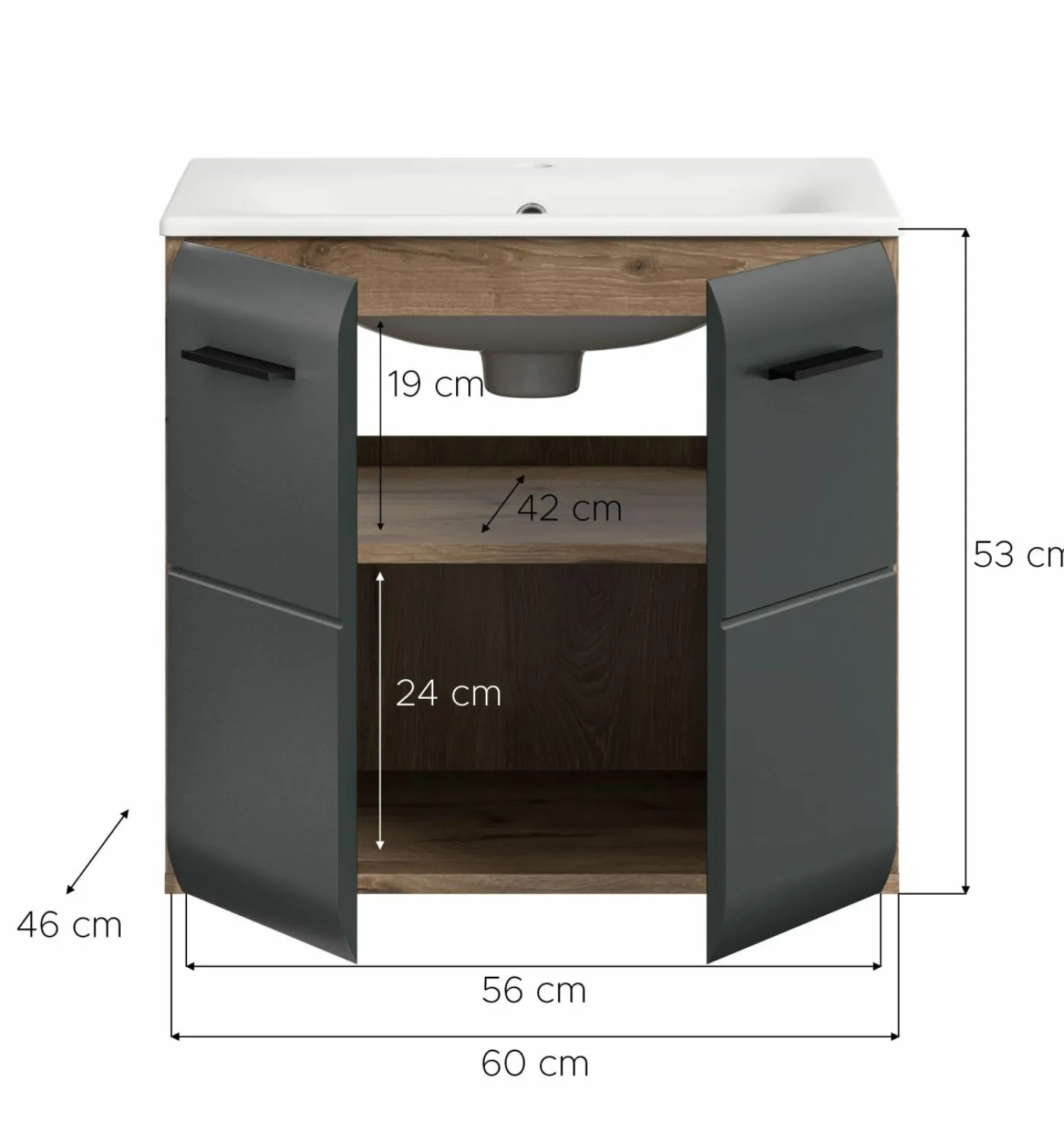 Waschbeckenunterschrank mit Waschbecken BONGA