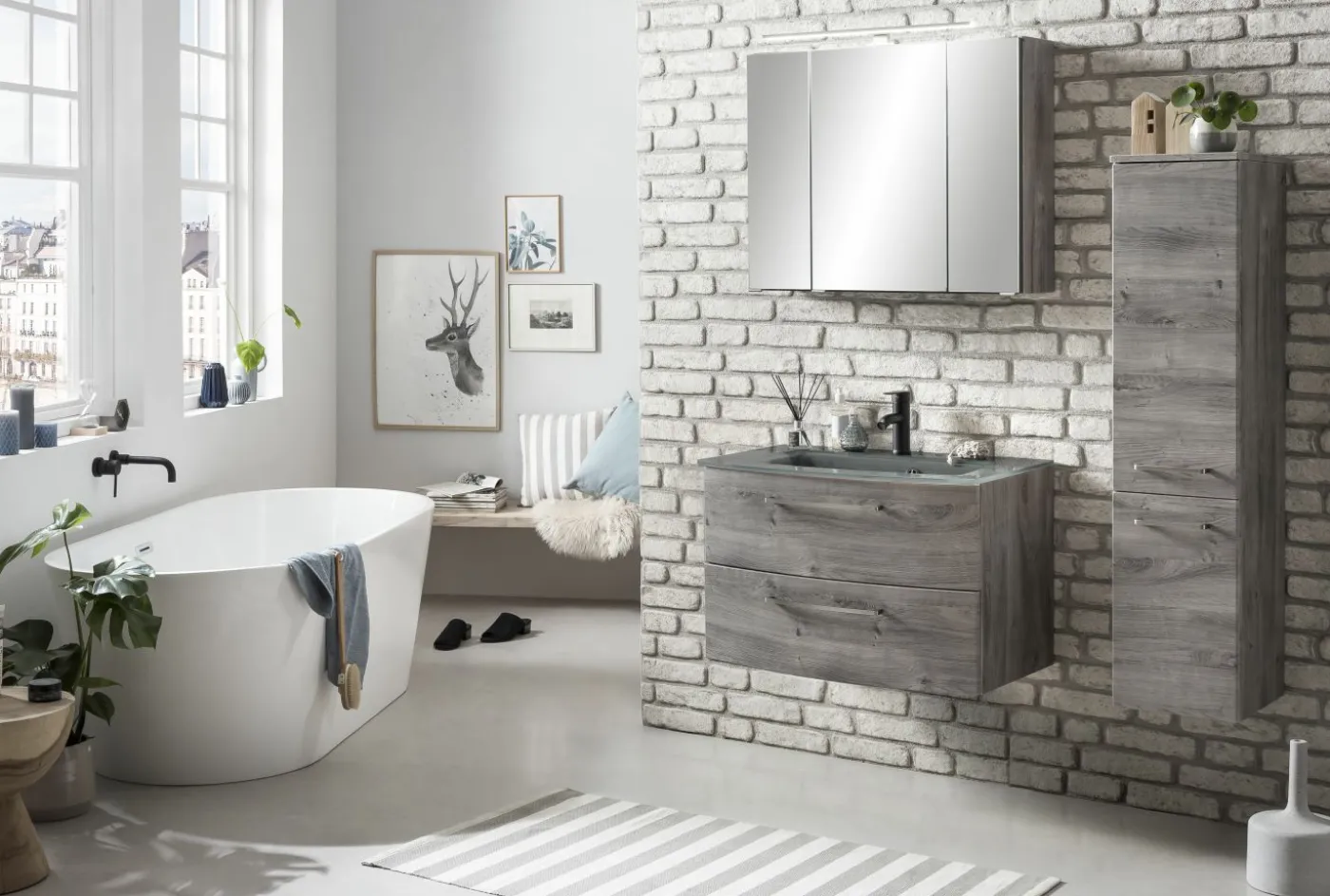 Waschbeckenunterschrank mit Waschbecken STOCKHOLM