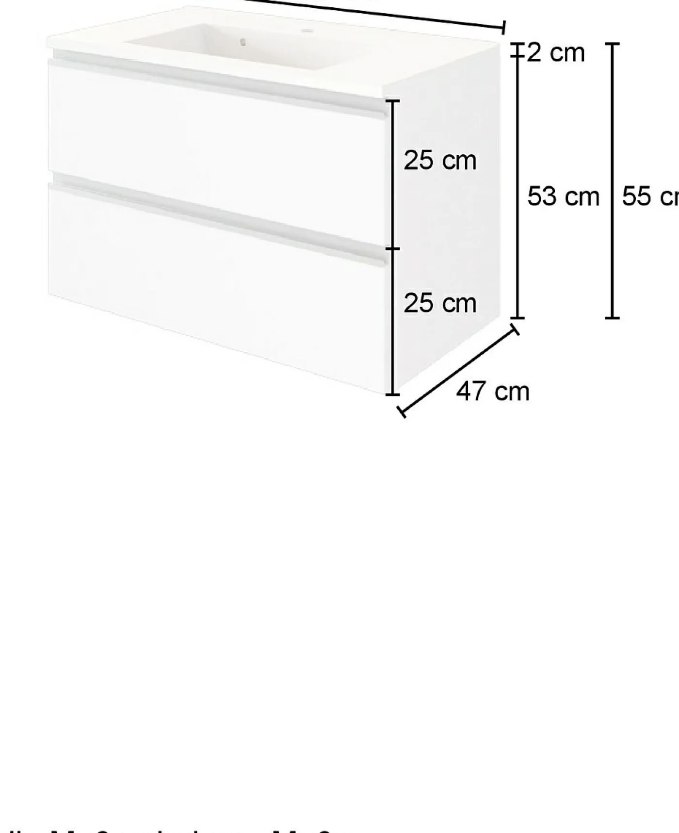 Waschbeckenunterschrank mit Waschbecken 80 AREZZO