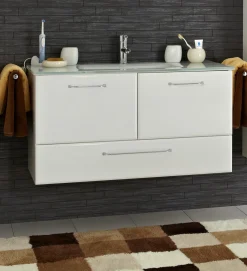 Waschtischunterschrank mit Glaswaschtisch FILO